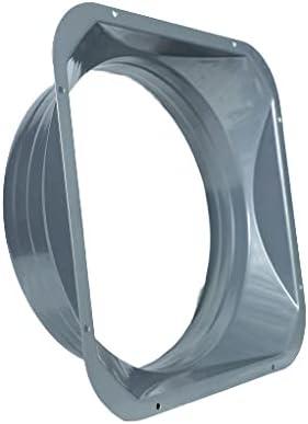 Square Base Pipe Connection Flange Metal Square to Round Interface Straight Pipe Flange for Heating Cooling Ventilation System 8 inch (7.80inch)