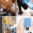 2 x BIAJIYA Card Holder for Back of Phone, Pouch Silicone Wallet Sleeve Pocket Stick-on ID Credit Card for All Smartphones (Black*5)