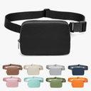 Fanny Belt Bag Waist Pack Crossbody Bags Bum Bag for Running Hiking Travel Workout Adjustable Strap for Women -black
