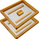 2Pcs 10 Frame Beeswax Coated Bee Hive Candy Board, Assembled Winter Feeder Top Feeder for Winter Beekeeping Supplies