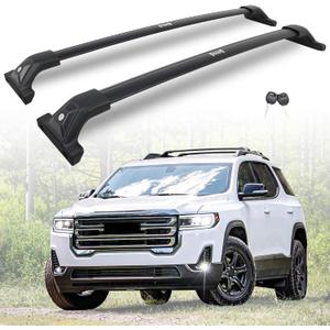 Aluminum Roof Rack Cross Bars with Lock Fit for 2017-2023 GMC Acadia (with Side Rails), 330lbs Crossbars Anti-Wobble & Wind Noise Reduction Heavy Duty Cargo Carrier