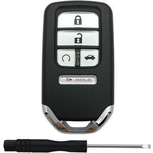 Replacement Keyless Entry Remote Key Fob Shell Cover for Honda Accord Civic CR-V Pilot Passport Insight EX EX-L Touring Car Key Fob Cover Case Black (5 Button)