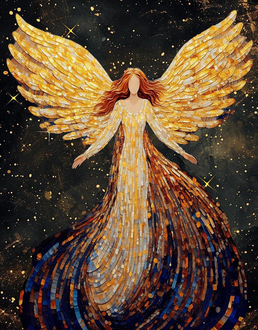 5D Diamond Art Painting Kits Full Drill Round Beads Art Gems Stone Cross Stitch DIY by Number Kits Wall Decoration 12x16 inch Angel Wing