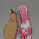 Richealnana Women's Clear Square Toe Sandals Stiletto Heel Slip On Mules Shoes (7, Pink-flower)