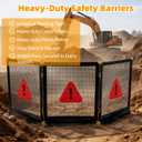 Heavy-Duty 3-Section Debris Containment Mesh Barriers - Portable Safety Barrier with Nylon Coated Mesh & Metal Frame for Controlling Chips, Grinding, Stumps, Brush