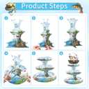 2 x Fishing Birthday Party Decorations Cupcake Stand, 3 Tier Gone Fishing Funny Cardboard Cupcake Display Stand Dessert Tower, Angler Birthday Party Supplies