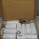 Amagic Pure White Flameless Candles, Battery Operated Candles, Acrylic Flickering LED Pillar Candles with Remote Control and Timer, 3D Wick, Yellow and Blue Glow, D2.2 xH5 6" 7", Set of 9