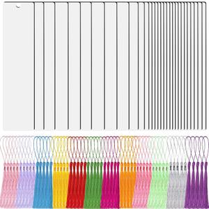 90Pcs Sublimation Blanks Bookmark, BetterJonny 30Pcs Metal Craft Bookmark with Tassels Rectangle Double Sided Sublimate Unfinished Book Marker Tags for Classroom Projects and Present Tags