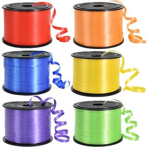TONIFUL Rainbow Curling Ribbon-6 Assorted Colors Balloon Curling Ribbons Set-600 Yards Balloon String for DIY Decor,Gift Wrapping,Ribbons and Bows for Christmas New Year Birthday Gifts Supplies