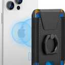 For Magsafe Wallet with Grip, 6-Card Holder, Stronger Magnetic Card Wallet Holder for iPhone 17/16/15, iPhone 14/13/12 Series, Leather Magnetic Phone Wallet with Privacy Flap, RFID Blocking, Black