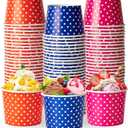LITOPAK 150 Pack 8 oz Ice Cream Cups, Disposable Dessert Cups for Cold or Hot Food, Coloured Paper Dessert Bowls for Soups, Sundaes and Ice Cream