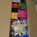 Joiedomi 24 Inch/2FT Pre Lit Tabletop Mini Christmas Tree Decorations with Warm LED Lights, Gift Box and Christmas with Ball Hanging Ornaments for Indoor Xmas Holiday Season Best DIY Decorations