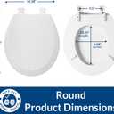 BEMIS 500EC 390 Toilet Seat with Easy Clean & Change Hinges, 1 Pack Round, Cotton White
