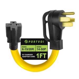 NEMA 14-50P to 6-20/15R & 5-20/15R EV Charger Adapter 50 Amp to 20 Amp 240V to 120V Heavy Duty 10 AWG