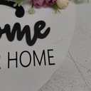 Spring Summer Welcome Wreaths for Front Door, Wood Door Hanger, Floral Porch Decor, Wall Plaque, Pink Flower Wreath, Farmhouse White Welcome Sign for Front Door