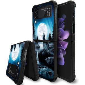 CARLOCA Compatible with Samsung Galaxy Z Flip 3 5G Case,Star Howling Wolfs Fashion Graphic Design Shockproof Anti-Scratch Drop Samsung Z Flip 3 5G CARLOCA Compatible with Samsung Galaxy Z Flip 3 5G Case,Star Howling Wolfs Fashion Graphic Design Shockproof Anti-Scratch Drop Samsung Z Flip 3 5G