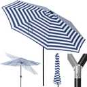Tempera Patio Market Outdoor Table Umbrella with Push Button Tilt and Crank, Large Sun Umbrella with Sturdy Pole & Fade Resistant Canopy, Easy to Set
