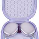 Smart Case for New Apple AirPods Max Supports Sleep Mode, Hard Organizer Portable Carry Travel Cover Storage Bag (Purple)