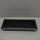 4x12 Inches Heavy Duty Walkable Floor Register - Easy Adjust Air Supply Lever Decorative Floor Vent Covers - Savannah Design Vent Covers for Home - Antique Brass - Matte Black