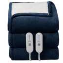 FVERWAG Heated Blanket King Size - Dual Control King Electric Blanket with 5 Heat Settings, 10 Hrs Auto Off for Bed, ETL Certified, Washable Flannel Sherpa Heating Blankets 100" x 90", Navy