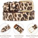Women's Belt Fashion Multicolored Waist Leather Belts for Jeans Pants with Pin Buckle