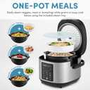 AROMA 6-Cup (Uncooked)/ 12-Cup (Cooked) Slow Cook Rice Cooker and Brown Rice Cooker with Lift-Out Pot Handles and Silicone Storage Lid, PFAS-Free Ceramic Coating