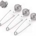 Snap Ball Tea Strainer, JEXCULL 3 Pack Premium Stainless Steel Tea Strainer with Handle for Loose Leaf Tea Fine Mesh Tea Balls Filter Infusers (Normal)