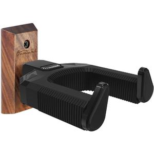 Guitar Wall Mount, Auto Lock Black Walnut Wood Guitar Hanger, Guitar Wall Hangers, Guitar Holder Hook Wall Stand for Classical, Acoustic, Electric Guitar, Bass, Gift for Guitar Player