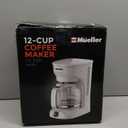 MUELLER HOME 12-Cup White Coffee Maker - Borosilicate Carafe, Auto-Off, Reusable Filter, Anti-Drip, Keep-Warm Function, Clear Water Level Window, White Kitchen Accessories