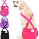 3 Pack Avont Washable Female Dog Diaper with Suspender, Reusable Girl Doggie Diapers for Small Medium Large Doggy in Heat Cycle Period Incontinence -XL (Black/Pink/Purple)