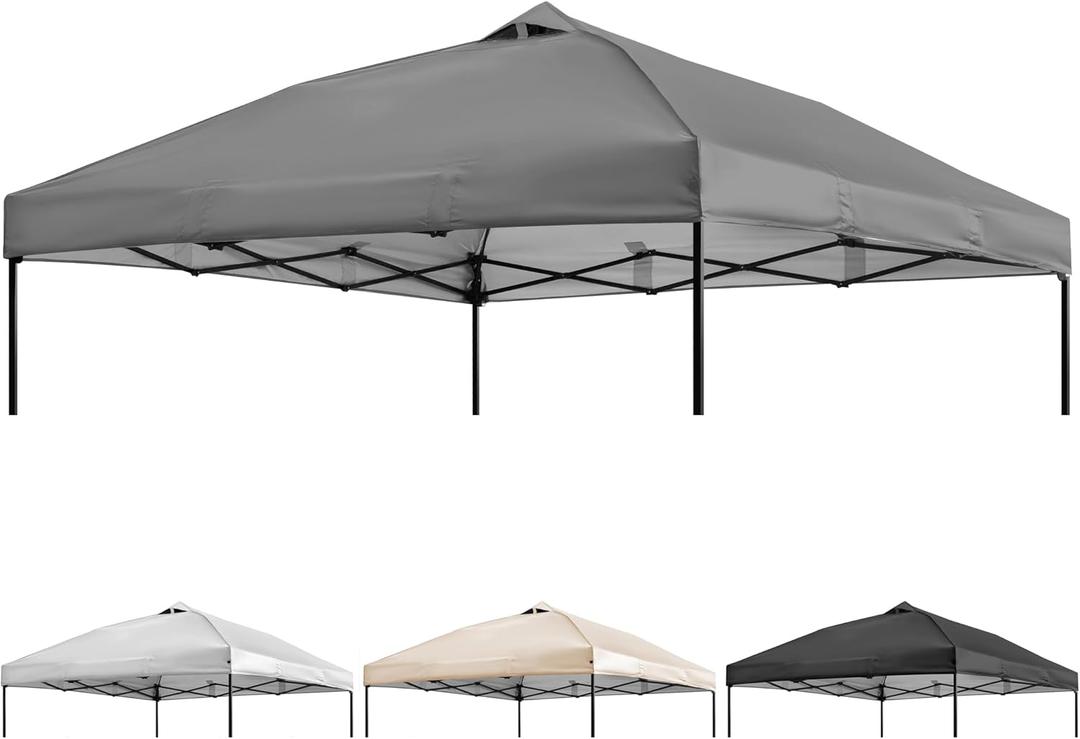 NINAT 10x10ft Canopy Replacement Top Pop Up Tent Cover Roof with Air Vent, Waterproof for Outdoor Garden Patio Pavilion Sun Shade(Top Only) Grey (Gray)