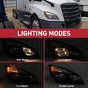 Duolctarms Halogen Headlight Headlamp Assembly Compatible for 2018-2024 Freightliner Cascadia Left Driver Side & Right Passenger Side