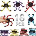 16 Pack Fidget Spinners Deformable Stress Relief Sensory Toy Robot Spinner DIY Mechanical Spiral Twister Creative Chain Gyro Toy for Goodie Bag Stuffers Party Favors Gift Prizes Novely Anxiety Toys