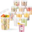 32 oz -12 Pack Reusable Food Freezer Storage Containers with Lids, BPA Free Twist Top Deli Container, Leak Proof, Stackable, Microwave and Dishwasher Safe