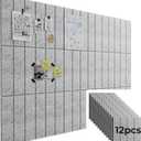 Babenest 12Pack Felt Bulletin Board, 47"x35" Double-Sided Available Large Cork Board Alternative, DIY Bulletin Pin Board with Removable Adhesive Tabs for Office School Home Wall (Grey and Black)