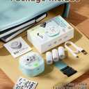 Sticker Printer, PrintPods Mini Printer, Bluetooth Portable Sticker Maker with 3 Rolls Paper, Print Pod Inkless Thermal Printer for iPhone, Impresora Porttil for Notes, Journal, DIY, Kids Gift
