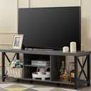 GAZHOME TV Stand for TV up to 65 Inches, TV Cabinet with Open Storage, TV Console Unit with Shelving for Living Room, Entertainment Room, Rustic Brown