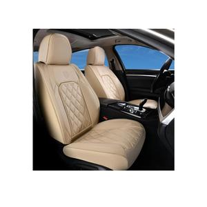 Coverado Front Seat Covers, Luxury Faux Leather Waterproof Seat Cover, Beige Car Seat Protector, Car Seat Cover Front Seats, Automotive Seat Covers Universal Fit for Most Cars (Front, Beige)