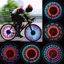 Bike Wheel Light Bicycle Motorcycle Bike Tyre Tire Wheel Lights 32 LED Flash Spoke Light Lamp 32 Different Patterns Change Outdoor Cycling Lights for Bike Wheel