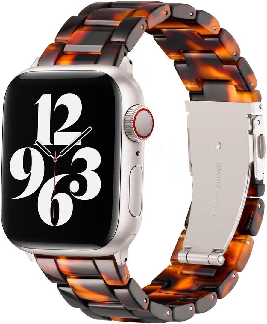 Bestig Resin Band Compatible with Apple Watch Bands for Women 49mm 46mm 45mm 44mm 42mm(Series 1 2 3), Lightweight Waterproof Strap for iWatch Series 11 10 9 8 7 6 5 4 3 2 1 SE Ultra Men
