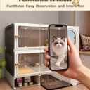 Cat Cage Cat Enclosure with Litter Box & Clear Sliding Door, Expandable Cat Playpen, Detachable Metal, Cat Cage Indoor and Outdoor, Ferret Cage