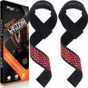 Grip Lifting Straps for Weightlifting and Strength Training, Premium Cotton and Padded Wrist Wraps, Gym Deadlift for Men & Women (Black (Anti-Slip))