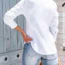 Mutitop Button Down Shirts for Women Long Sleeve Dress Shirts Wrinkle Free Collared Work Office Solid Blouses Corset Tops (White, XS)