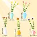 2 x 5pcs Mini Vase Magnets for Fridge, Cute Mini Magnetic Vases Funny Tiny 3D Plant Vase Decorations with Artificial Flowers for Home Office Kitchen Refrigerator Locker Decor