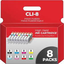 CLI8 Ink Cartridges PIXMA Pro9000 PIXMA Pro9000 Mark II Compatible with Canon CLI8 Ink Cartridges Combo Pack Compatible for CLI8 PIXMA Pro9000 PIXMA Pro9000 Mark II Pro9000 Pro 9000 Printers (8Pack)