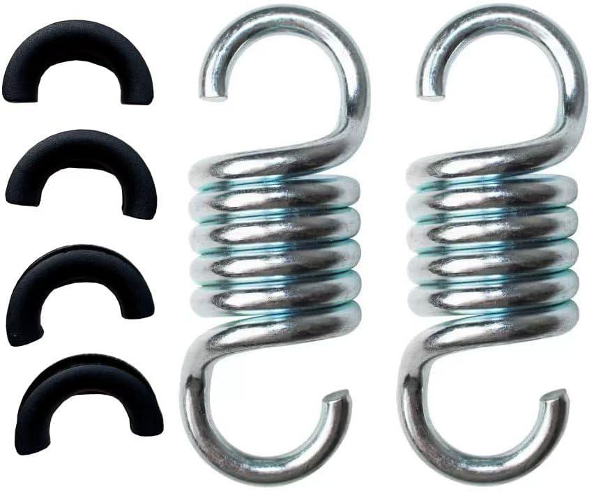 Balcony Swing Spring Hook 770 lbs Load-Bearing Hammock Swing Accessory 4.02-Inch Galvanized Extended Hook 2 Pieces Linear Swing Spring with Noise-Reducing Pad