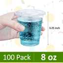 Eupako 8 oz Plastic Cups with Lids 100 Sets, Disposable Clear Cups with Lids, Cold Drink Containers for Beverage, Parfait, Smoothie