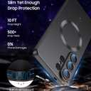 LEKEVO Magnetic for Samsung Galaxy S26 Ultra Case [Compatible with MagSafe][Built-in Camera Lens Protector] Slim Soft Silicone Bumper Shockproof Metallic Luster Phone Case, Black