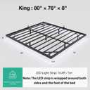 Novilla Floating Bed Frame with LED Lights, Modern Platform King Size Bed Frame with Mattress Slide Stopper, Easy Assembly, No Box Spring Needed, Noise Free