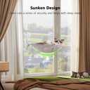 JUNSPOW Cat Window Perch Cordless, Foldable & Stable Cat Beds- Breathable Cat Window Hammock for Overlooking, Sunbathing and Climbing - Maximum Hold Up to 40lb Mesh Cover, Grey